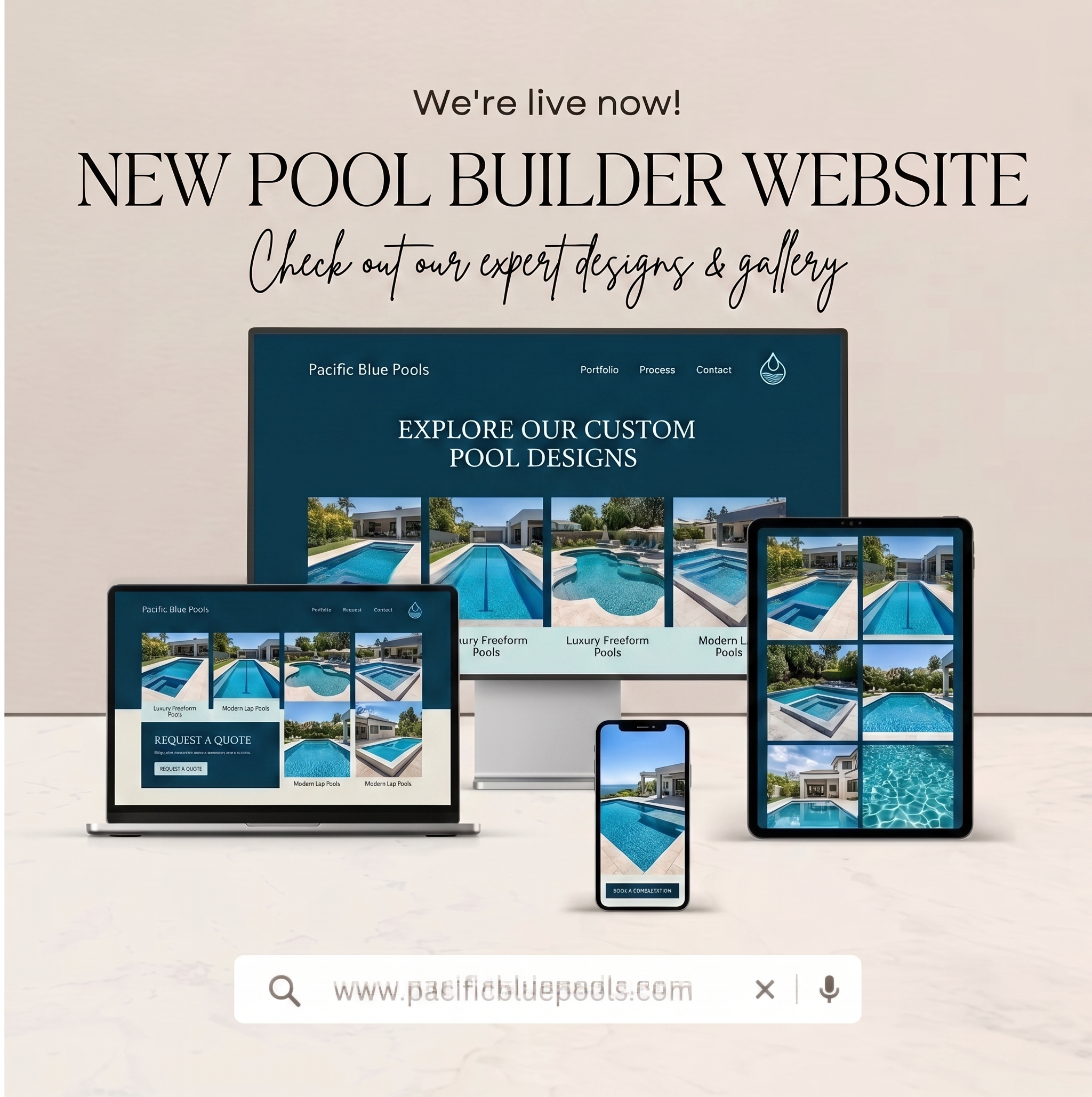 Beautiful fast pool builder website design